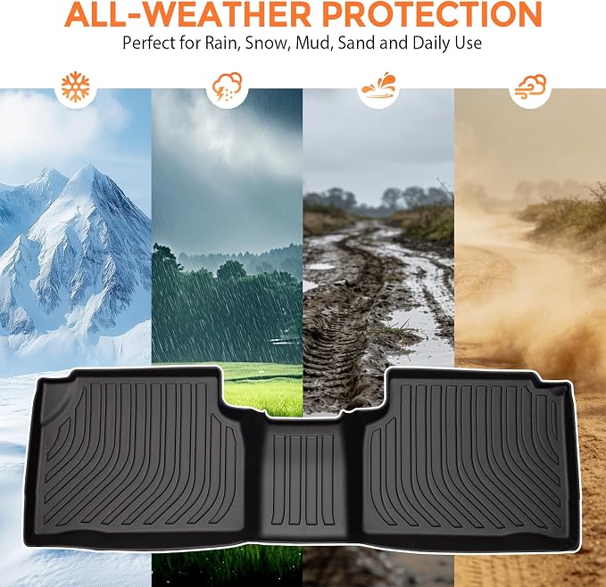 Floor Mats for Ford Escape Hybrid & Plug-in Hybrid 2020-2026 (Not for Gas) | Custom Fit Heavy Duty TPE All Weather Protection, Waterproof Non-Slip Black(Two-Row Floor Mats & Cargo Liner)