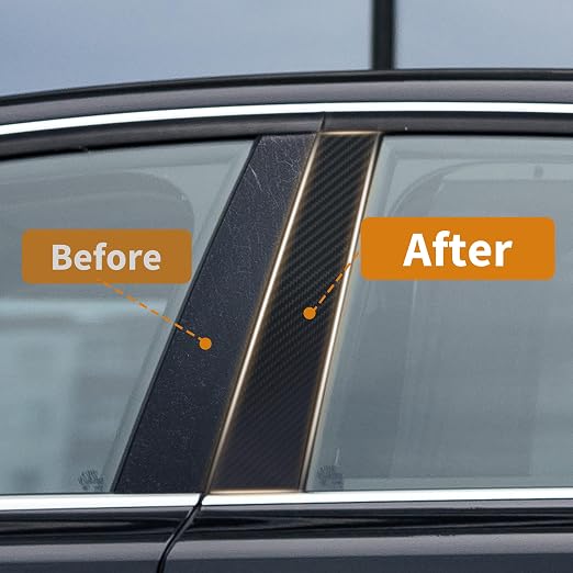 Car Door Sill Protector Tape, 2.76In x 33Ft Anti Scratch 5D Carbon Fiber Vinyl Wrap Film, Waterproof Car Door Edge Guards with No Residue Adhesive, Universal Paint Protection Trim for Car SUV, Black