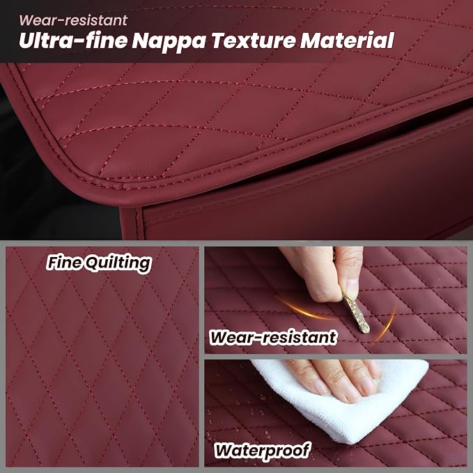 Upgraded Car Center Console Cover,Microfiber Leather | Car Armrest Cover Cushion with 2 Storage Bags,Universal Car Armrest Storage Box Car Interior Accessories for Most Vehicles