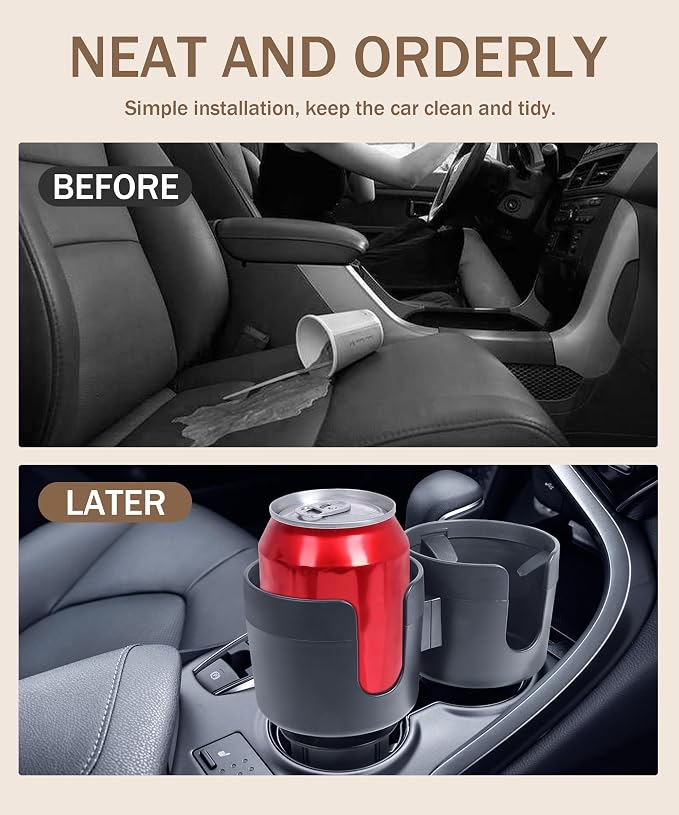 bylikeho 2-in-1 Cup Holder Expander,Multifunctional Car Cup Holder Expander Adapter for Car with Expandable Insert, Fits Yeti,Car Accessories