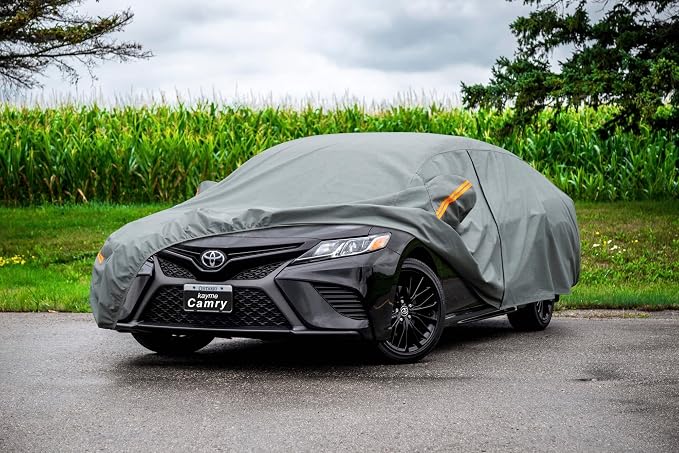 Kayme Heavy Duty Car Cover Custom Fit Toyota Camry Sedan/Solara Coupe (1996-2025), Waterproof All Weather for Automobiles, Full Exterior Covers Sun Rain UV Protection.