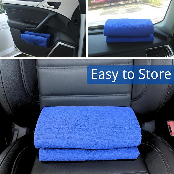 Waterproof Car Seat Cover for Front Seats, Protector for Cars SUVs Trucks, Sweat Towel Seat Covers Bucket for Gym,Workout,Beach,Hiking,Running and Swimming(Blue, 2PCS)