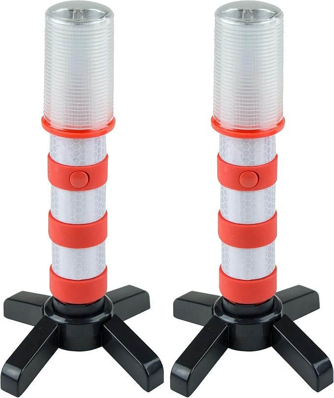 Flare-RD LED Emergency Roadside Flare Safety Beacon Strobe Light Kits (Red)