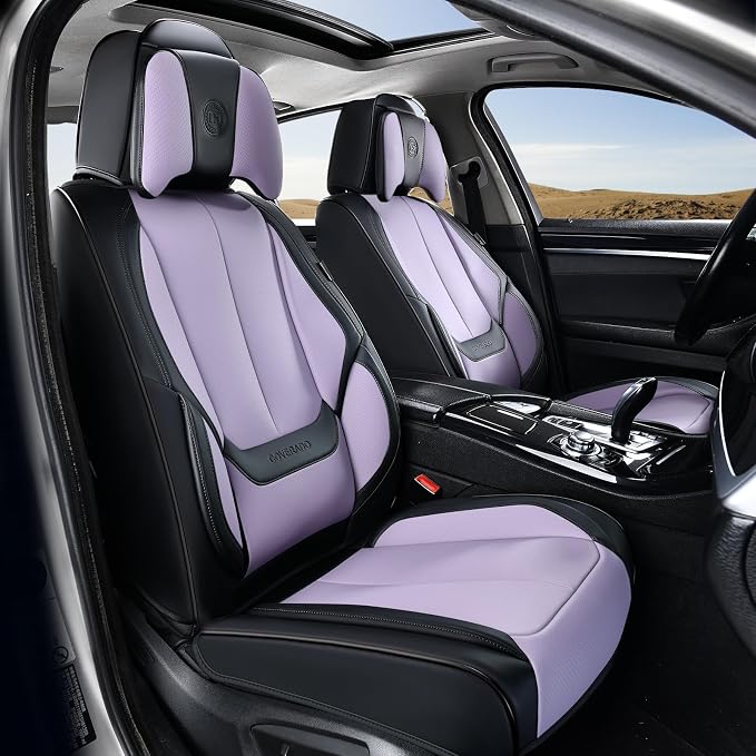 Coverado Car Seat Covers, Seat Covers for Cars, Waterproof Leather Auto Seat Protectors, Leather Car Seat Cushion, Car Interiors Accessories Universal Fit for Most Cars