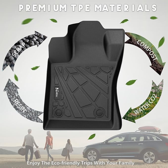 KARPAL Floor Mats & Cargo Liner for 2017-2026 Jeep Compass, All Weather TPE Custom Fit Floor Liners Car Mats Accessories, Front & 2nd Row
