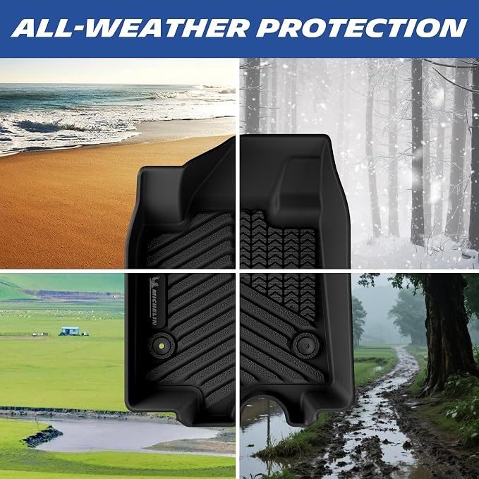 Michelin Floor Mats, All-Weather TPE Custom Fit Liner for 2024-2026 Chevy Equinox EV, Premier, Not Fit Gasoline