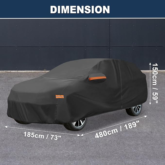ACROPIX Car Cover Waterproof All Weather Full Exterior Cover Rain Hail Sun Protector Car Cover Black Fit for Honda CRV 1995-2024 with Door Zipper - Pack of 1