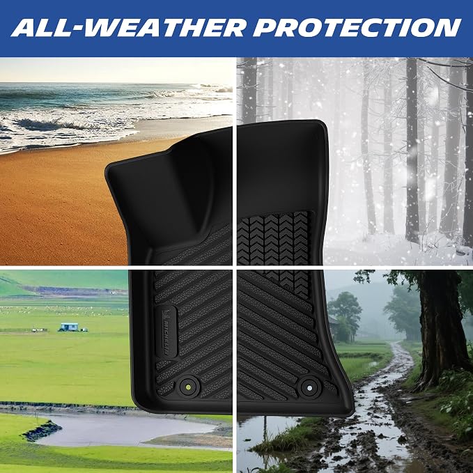 Michelin Vehicle Mats, All-Weather TPE Custom Fit Liner for 2011-2023 Dodge Charger RWD/Chrysler 300 RWD, Premier