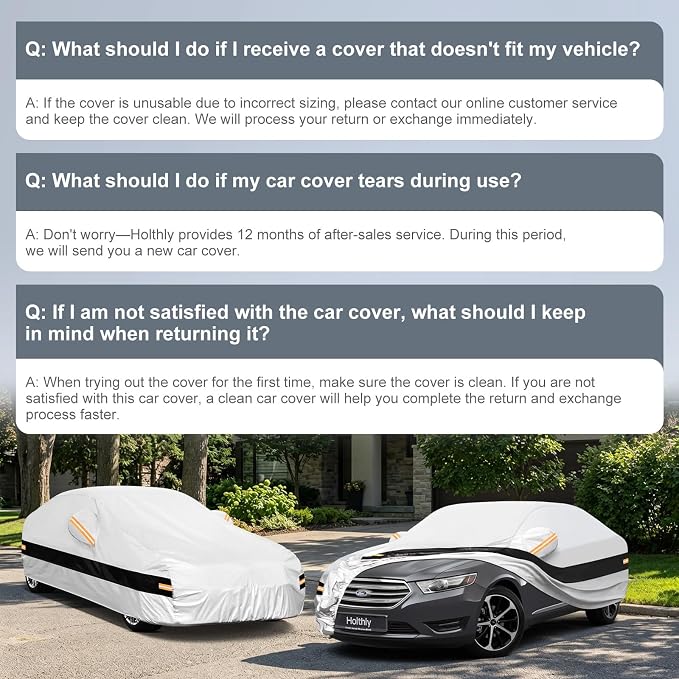 10 Layers Sedan Car Cover Custom Fit for Ford Taurus (1991-2026), Waterproof All Weather for Automobiles, Outdoor Full Cover Sun Dust Rain Protection with Cotton. Silver
