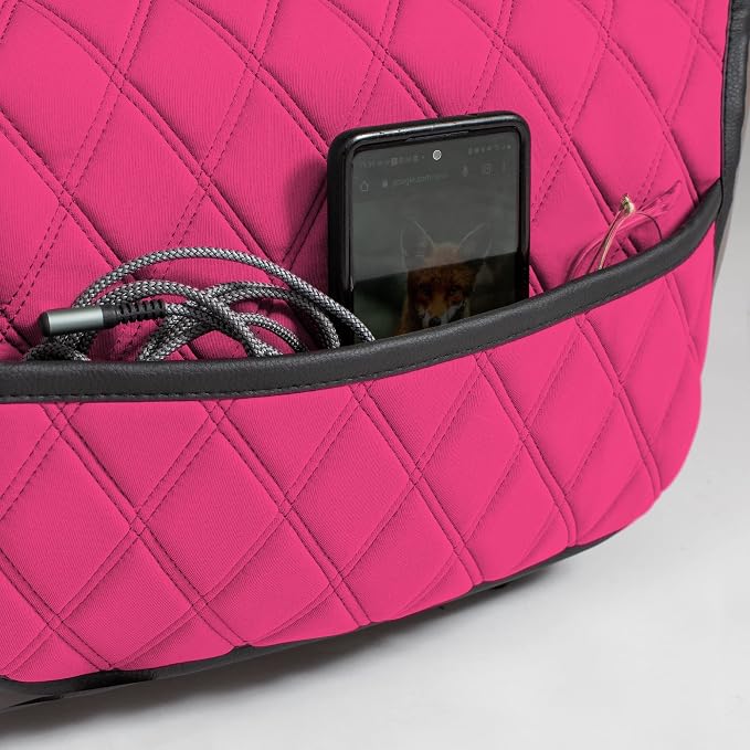 FH Group Car Seat Cushion โ Neosupreme Single Front Seat Cover with Front Pockets, Airbag Compatible, Universal Fit Car Seat Cushion for Driver or Passenger Seat, SUV, Truck, Sedan & Van โ Pink