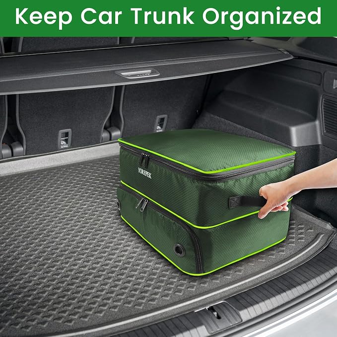 YOREPEK Golf Gifts for Men, 2 Layer Golf Trunk Organizer for 2 Pair Shoes | Waterproof Car Trunk Locker with Separate Ventilated Compartment for Balls, Tees, Clothes, Gloves, Birthday Gifts for Golfers