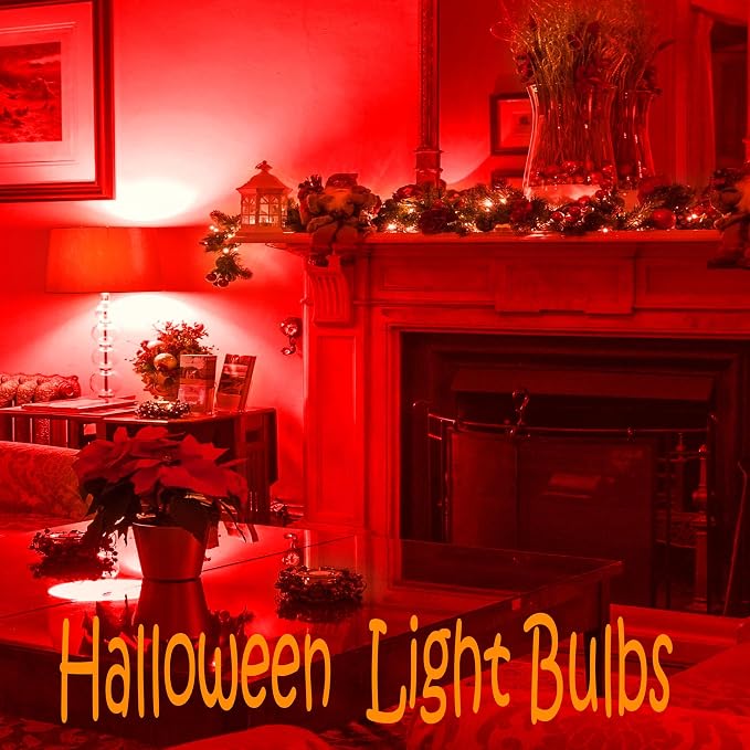 LED Red Light Bulbs, 15W Equivalent 1W E26 LED Lights, Small G14 Globe Vanity Colored Bulbs for Night Lights Bulb Outdoor Indoor Halloween Christmas Decor Lighting, 6 Pack