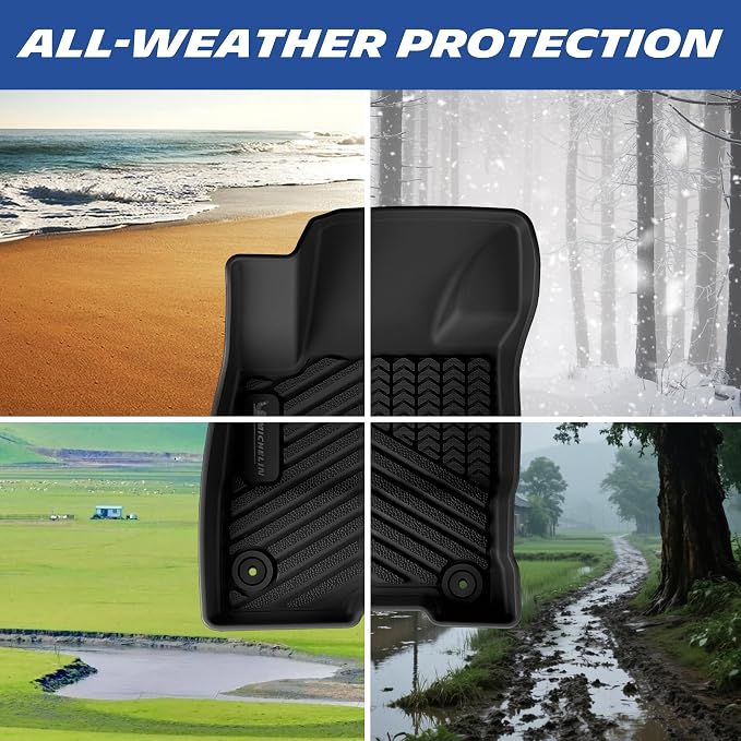 Michelin Vehicle Mats, All-Weather TPE Custom Fit Liner for 2022-2026 Ford Maverick Hybrid, Premier