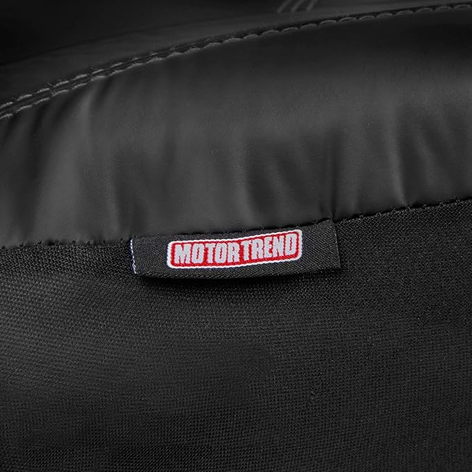 Motor Trend Super Sport Gray Faux Leather Seat Covers, Front Seats – Modern Two-Tone Design, Easy to Install Seat Protectors, Interior Covers for Car Truck Van and SUV