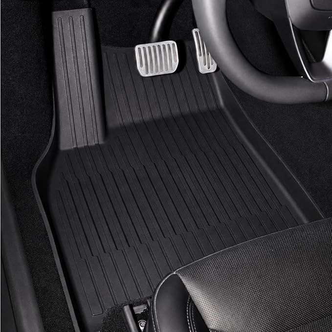 Tesla Model Y Floor Mats 2026 2025 Juniper, 8-Piece All-Weather TPE Model Y Accessories Set for Premium/Performance 5-Seat, Cargo Liner, Frunk, Trunk & Seat Back Protector