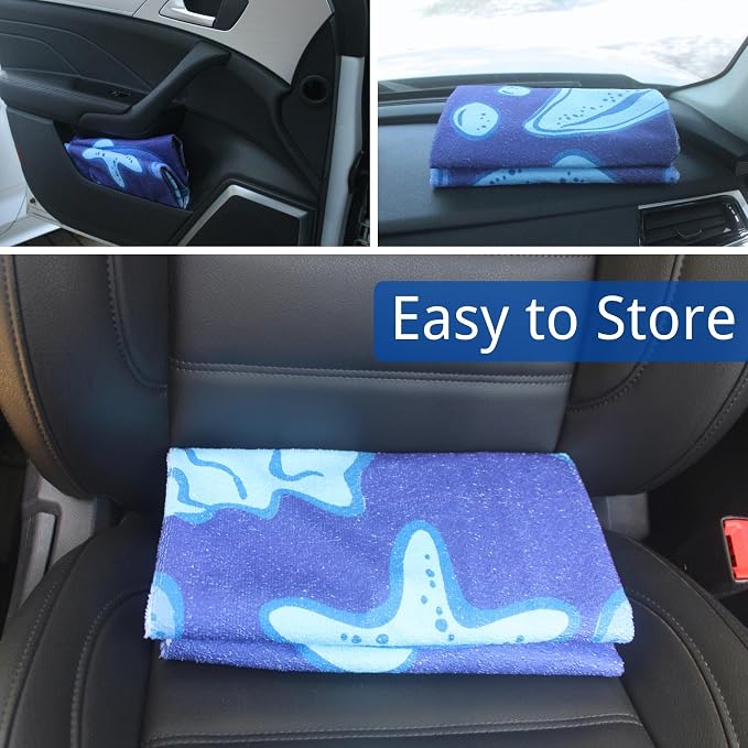 Waterproof Car Seat Cover for Front Seats, Protector for Cars SUVs Trucks, Sweat Towel Seat Covers Bucket for Gym,Workout,Beach,Hiking,Running (Conch Shells Starfish, 1PC)