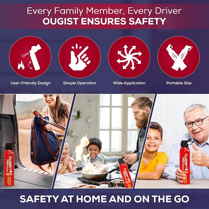 Fire Extinguisher Spray for Vehicle & Home 620ml 2 Count, Car Fire Extinquishers, Prevent Re-lgnition, Best Suitable for Kitchen,The House Car Truck Boat Water-Based Mini Fire Extinguishers