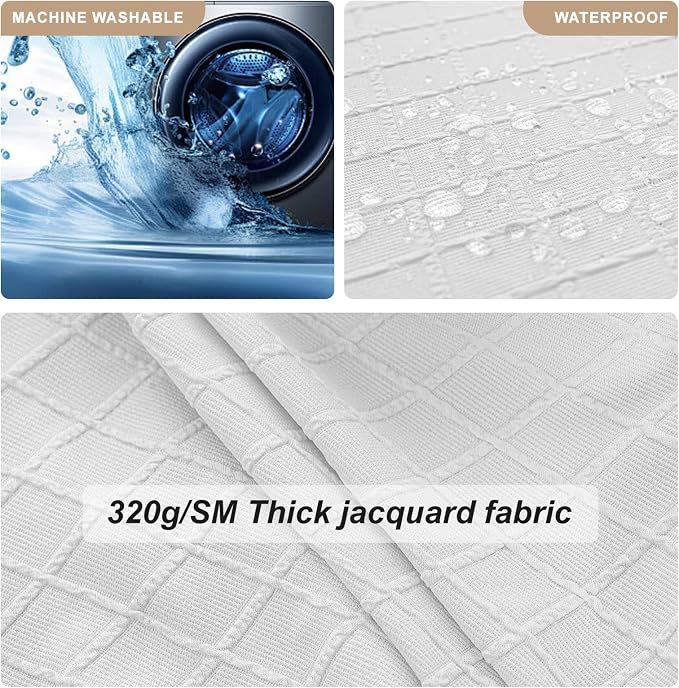 Genina Waterproof Seat Covers for Dining Room Chairs Covers Dining Chair Slipcovers Protector, No Rear Covers (White, 6 Pcs)