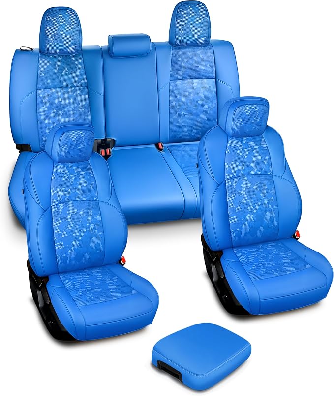Leather Seat Covers Custom Fit for Tacoma Gen 4th (2024-2026) Double Cab | Custom Fit for SR, SR5, TRD PreRunner, TRD Sport, TRD Off-Road, Limited, Trailhunter - Fully Covered - Fit Like a Glove