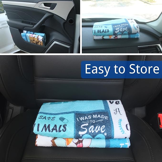 Waterproof Car Seat Cover for Front Seats, Protector for Cars SUVs Trucks, Sweat Towel Seat Covers Bucket for Gym,Workout,Beach,Hiking,Running (Vet Tech Gift, 1PC)