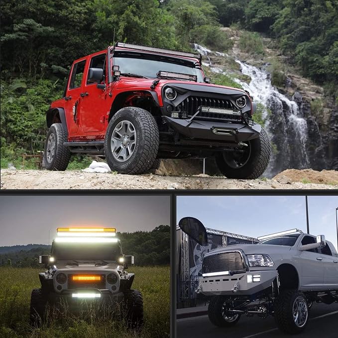 Nilight - ZH410 32Inch 180W Curved LED Light Bar Work Light Spot Flood Combo Offroad Driving Lights with 16AWG Wiring Harness Kit, 2 Year Warranty