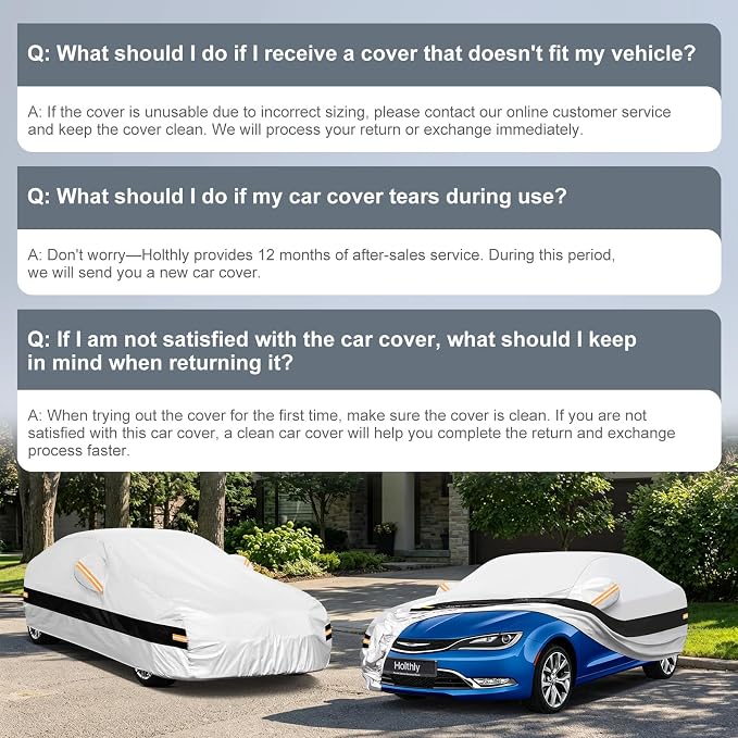 10 Layers Sedan Car Cover Custom Fit for Chrysler 200(2010-2018), Waterproof All Weather for Automobiles, Outdoor Full Cover Sun Dust Rain Protection with Cotton. Silver