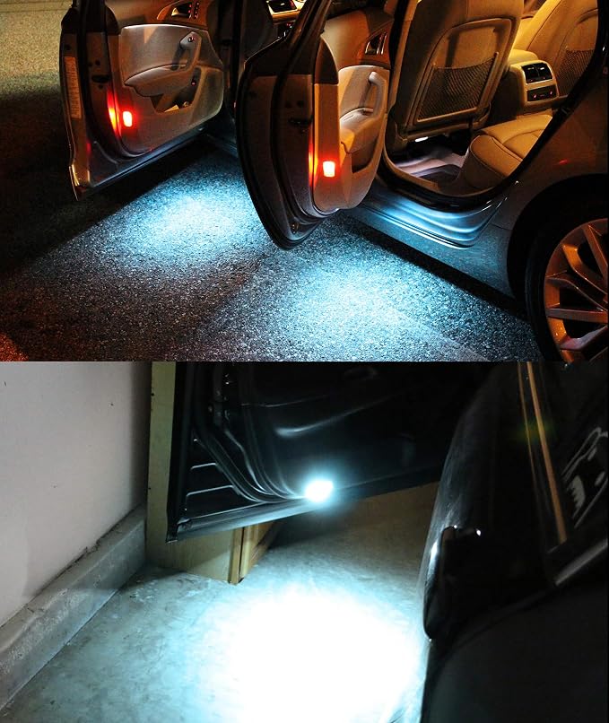 iJDMTOY Full LED Side Door Courtesy Light Assy Compatible With Lexus IS ES GS LS RX GX LX; Compatible With Toyota Avalon Sienna Venza Camry Prius 4Runner, Powered by 18-SMD Ice Blue LED