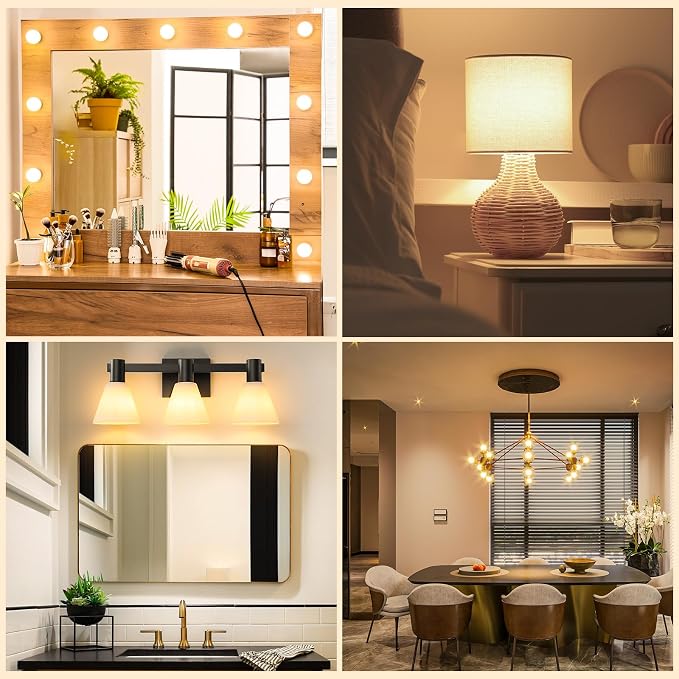 GvvooHome Vanity Light Bulbs for Bathroom, G25 LED Globe Light Bulbs for Makeup Mirror Dressing Room, 60W Equivalent, 2700K Soft White, 800LM, E26 Base, Non-Dimmable, 4-Pack