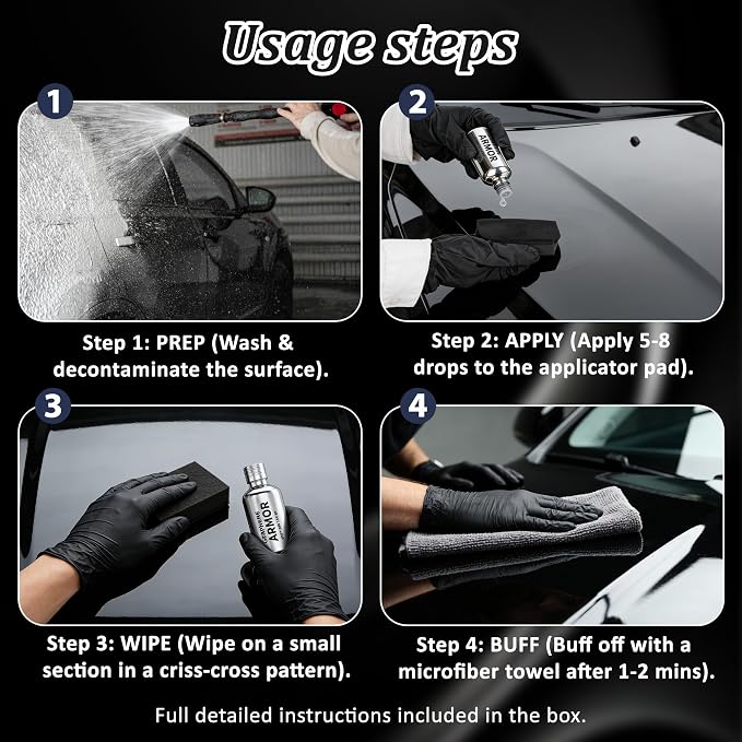 Advanced Graphene Ceramic Coating 50ml AT-GX Self-Cleaning Nano Protectant Long-Lasting High Gloss Waterproof Professional DIY Car Paint Care Kit for Cars