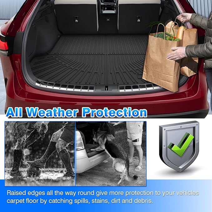 Cartist Custom Fit for Cargo Liner 2016-2022 RX350/RX450h (Not for RX350L & RX450hL) All Weather Trunk Mat Anti-Slip TPE Rear Trunk Floor Mat Waterproof