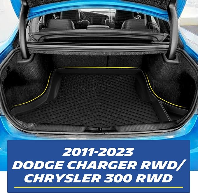 Michelin Vehicle Mats, All-Weather TPE Custom Fit Liner for 2011-2023 Dodge Charger RWD/Chrysler 300 RWD (4 Piece), Premier