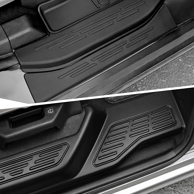 Auxko All Weather Floor Mats Cargo Mat with Backrest Mat & Door Sill Protectors for Honda Odyssey 2018-2025 2026 TPE Liners Accessories Guard Odorless Anti-Slip Floor Liners Trunk Tray