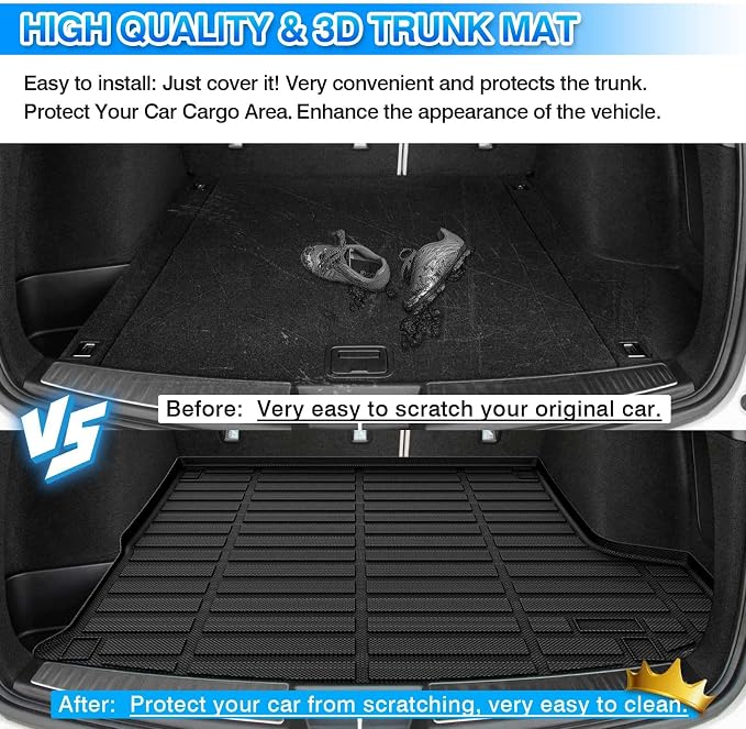 RDX Cargo Liner - Trunk Mat for Acura RDX 2019-2026, All Weather Cargo Mat for RDX Accessories, Heavy Duty Car Mats, Car Accessories