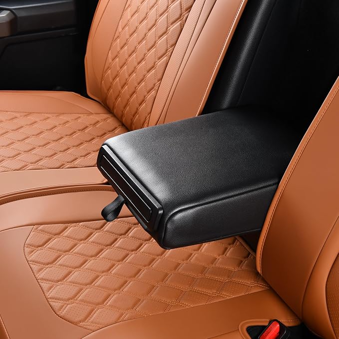 Huidasource Fit for Brown Chevy Silverado/GMC Sierra Rear Seat Covers, Thickened Split Nappa Leather Truck Back Seat Cover 2007-2013&2019-2026 1500, 2020-2026 2500HD 3500HD Crew Cab WT LS LT