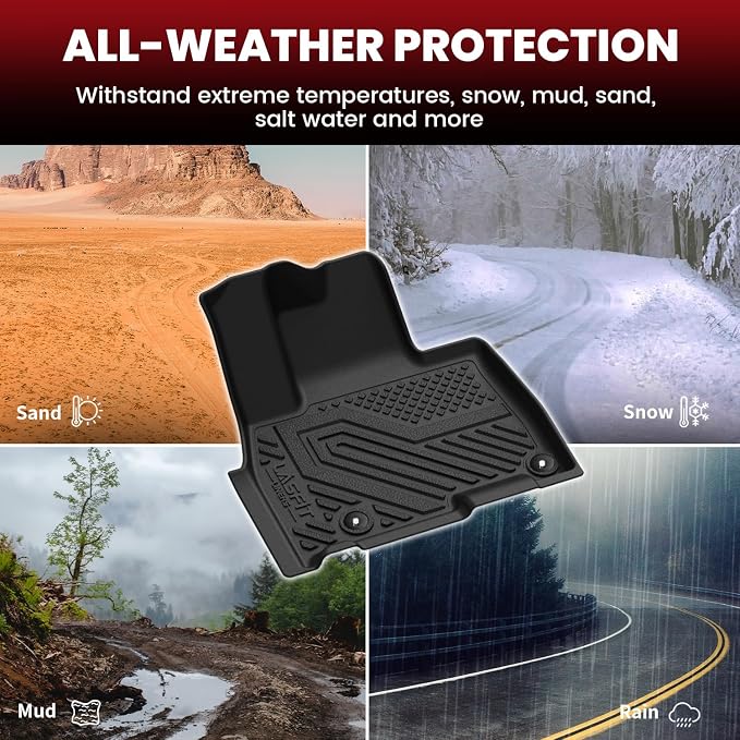 LASFIT Floor Mats & Backrest Mats & Cargo Mat for Kia Carnival Hybrid 8-Seat 2026 2025 (Not Fit Gas), All Weather TPE Custom Fit Floor Liners with Car Trunk Mat, Full Set Accessories, Black