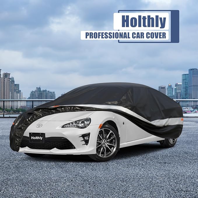 10 Layers Car Cover Custom Fit for Subaru BRZ (2012-2026)/Toyota 86(2012-2021), Waterproof All Weather for Automobiles, Outdoor Full Cover Sun Dust Rain Protection with Cotton. Black