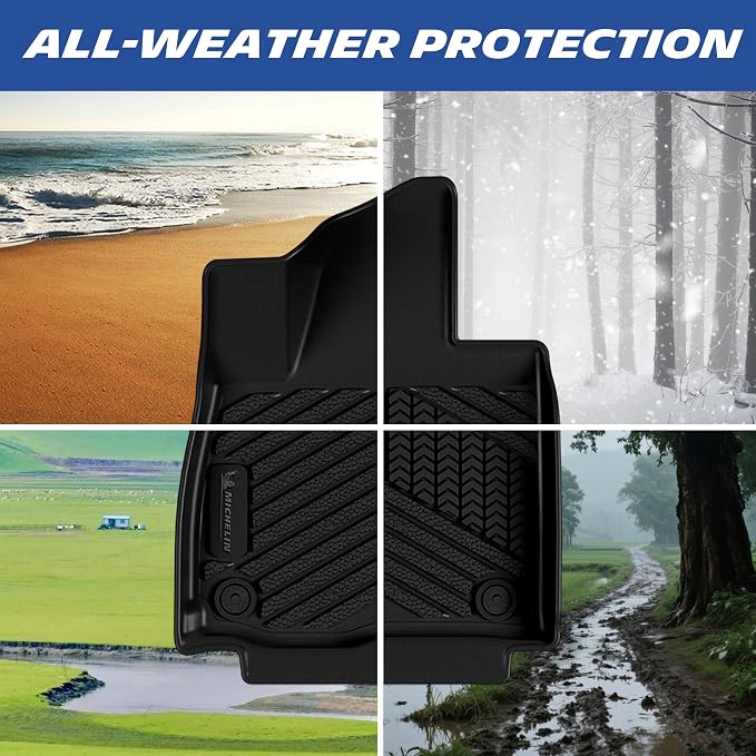 Michelin Vehicle Mats, Premier Series All-Weather TPE Custom Fit Liner for 2027 Kia Telluride Gas 7 & 8 Seats Floor Mats (5 Piece)