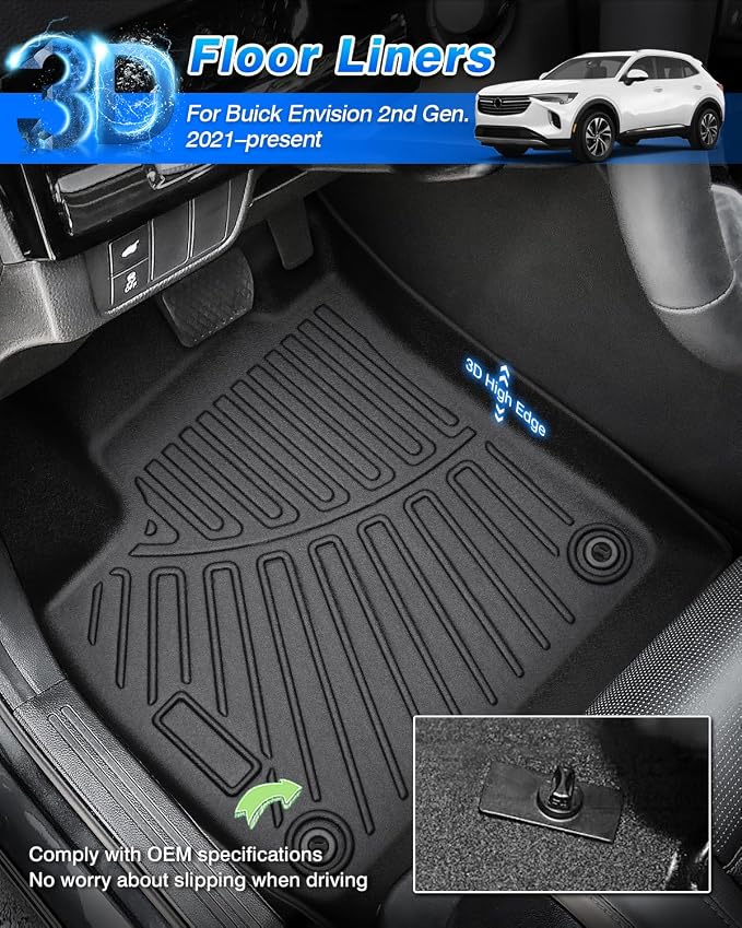 Cartist Floor Mats for Buick Envision 2021-2025 2026, All Weather Cargo Liners for Buick Envision Accessories, Heavy Duty Car Mats, Car Accessories