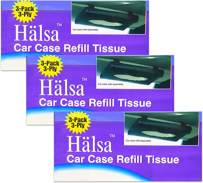 (Ship from USA) 3 Packs Halsa Car Refill Tissue For Tempo Visor Tissue Holder Total 9 Refills