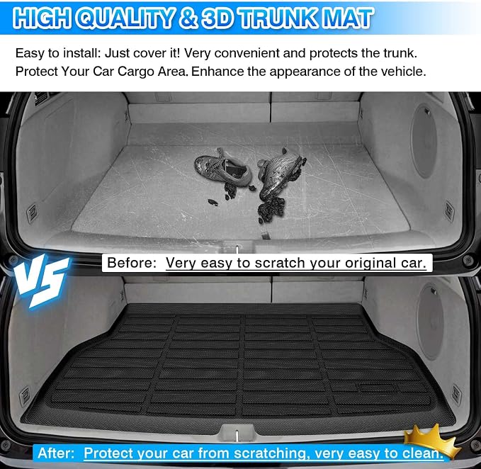 Cartist Custom Fit for Cargo Liner Acura RDX 2013-2018 All Weather Rear Trunk Mat TPE Waterproof Carpet Protection