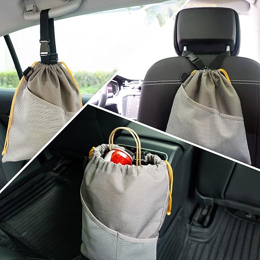 GNEGNI 2PCS Hanging Car Garbage Can - Waterproof Leakproof Trash Bag | Car Trash Can with Durable Leakproof Lining, Keeps Vehicle Clean and Neat