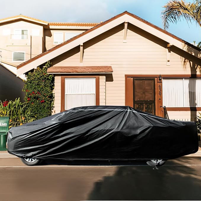 Pickup Truck Cover Waterproof All Weather, Outdoor Sun UV Rain Pickup Protection, 6 Layer Heavy Duty Truck Cover, Length Up to 233 Inch(233"*79"*78")