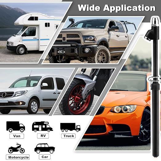 CZC AUTO Tire Pressure Gauge Heavy Duty Air Pressure Tire Gauge, Straight-on Foot Dual Head Chucks, Black Painting, 10-150PSI 100-1000KPa for Semi Truck Car RV Van(2 Pack)