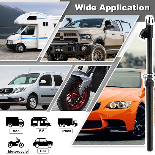 CZC AUTO Tire Pressure Gauge Heavy Duty Air Pressure Tire Gauge, Straight-on Foot Dual Head Chucks, Black Painting, 10-150PSI 100-1000KPa for Semi Truck Car RV Van(1 Pack)