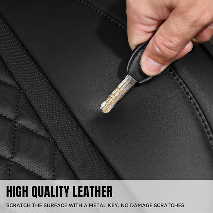 CAR PASS Bling Diamond Back Seat Covers, Nappa Leather Rear Seat Bench Cushion Waterproof Breathable Back Row Protector Universal Fit Car Sedan SUV Pickup Truck Shining Rhinestone Sparkle, Black