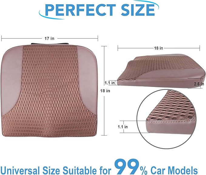 Lofty Aim Car Seat Cushion, Car Seat Pillow, Automotive Cushion | Memory Foam Car Seat Cushion for Long Driving, Butt Pillow for Pain Relief, Driver Seat Cushion for Car, Truck, Office, Brown