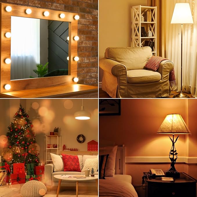 DEGNJU LED Vanity Light Bulbs, 60W Equivalent, Bathroom Light Bulbs 2700K Soft White, 800 Lumens, G25 Globe Bulb for Makeup Mirror, Round Shape, 7W, 120V, Non-Dimmable, 10 Pack