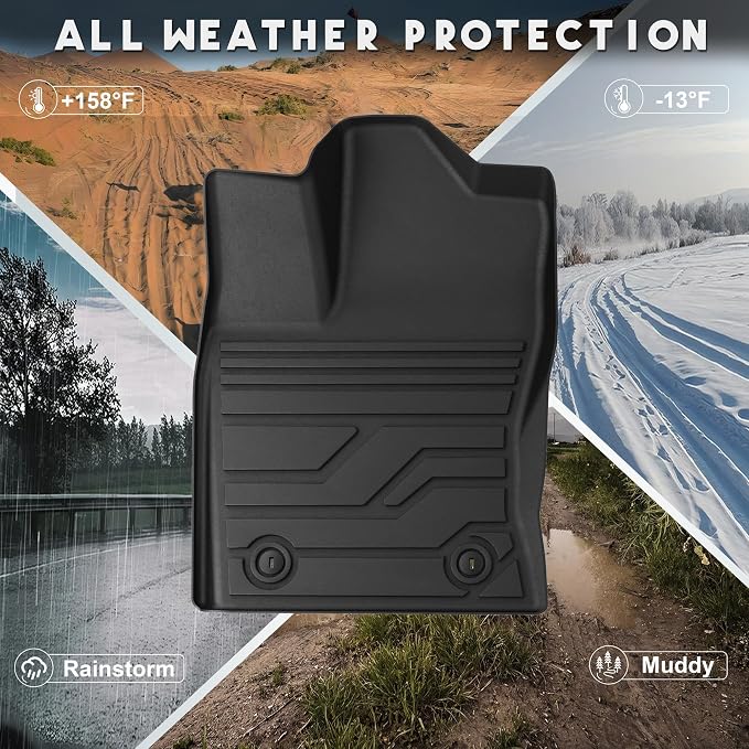 KARPAL Floor Mats for Toyota Tundra 2022-2026 CrewMax Cab, Custom Fit All Weather TPE Floor Liners, 1st & 2nd Row, Tundra SR/SR5/TRD PRO/Limited/Platinum/Castone Accessories