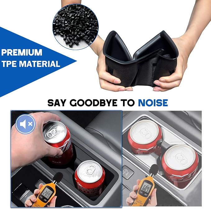5PCS Cup Holder Set for Toyota Sequoia Accessories 2023 2024 2025 2026 TPE Cup Holder Insert Front Center Console/2nd/3rd Row Protector Organizer Pad for 2024 Sequoia (SR/Limited) 8 Seat Only