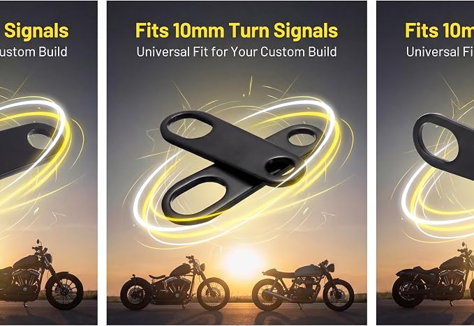 Motorcycle Turn Signal Relocate Brackets Black 2 Pack for Harley | Sturdy Shock Resistant Metal, Easy Relocate Mount, Fit Harley Bobber Cafe Racer Old School Motorbike